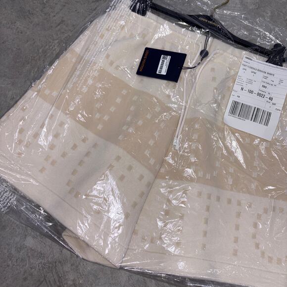 LOUIS VUITTON Casual Shorts Cream White and white wool oversize Bermudas SZ L - Picture 2 of 10